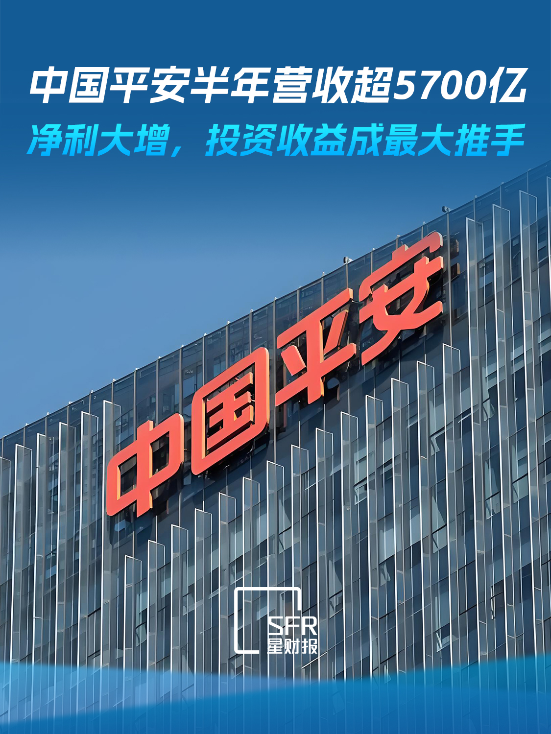 中国平安上半年营收超5700亿净利大增，投资收益成最大推手