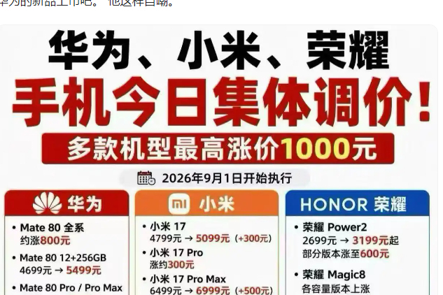 老款手机集体涨价
