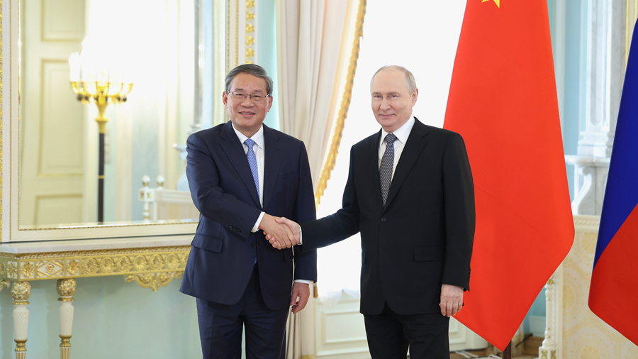 李强会见俄罗斯总统普京