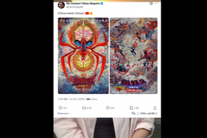 《蜘蛛侠》中国限定版海报让印度网友酸了：称中国剽窃印度莲花等