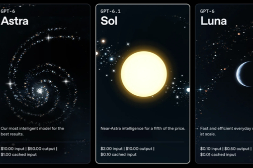 OpenAI发布GPT-6.1 Sol：性能接近Astra！价格仅五分之一