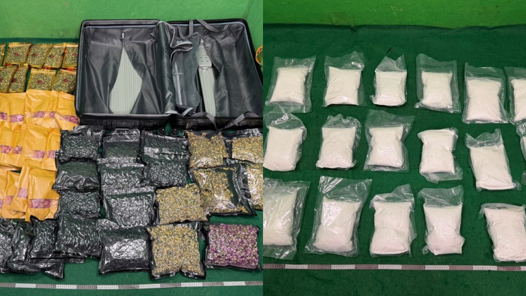 机场海关连破三宗毒品案拘4男女，检1900万元大麻花氯胺酮