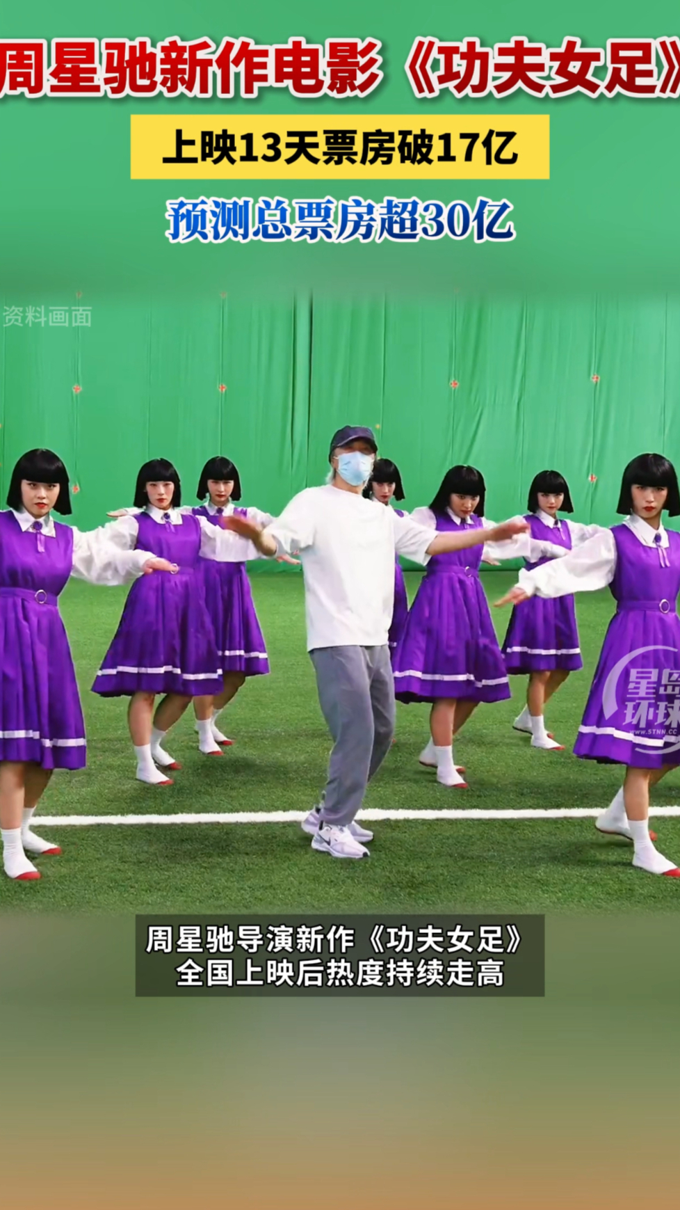 周星驰新作电影《功夫女足》，上映13天票房破17亿！