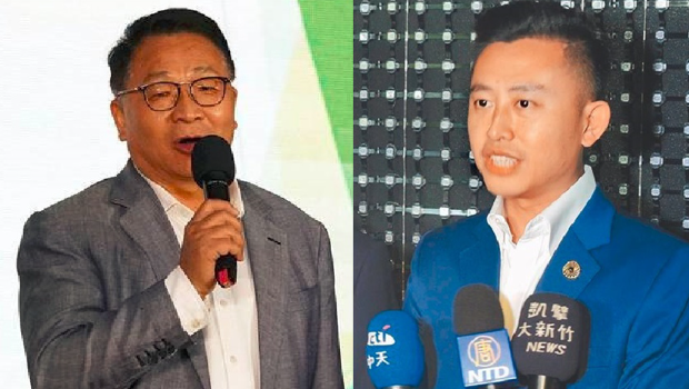 民进党立委陈欧珀（左）卷入im.B诈骗案