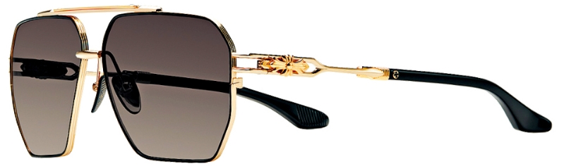 Chrome Hearts Ripping太阳眼镜另有这款以镀金拼黑色树脂22K金款式。（$77,450）
