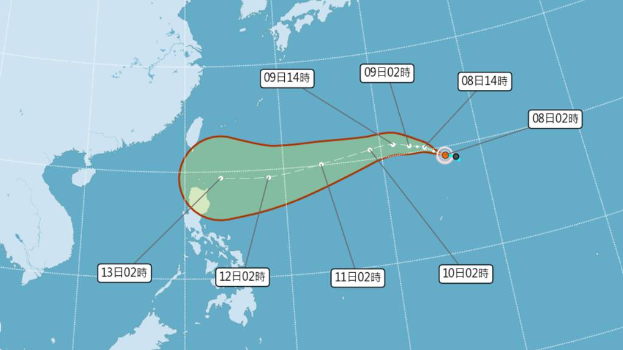 台风杨柳 | 路径或直冲台湾，下周三至五最接近